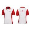 Áo thun polo cotton trắng phối đỏ sườn in logo