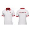 Áo thun polo cotton trắng cổ đỏ phong cách công sở