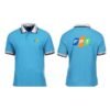 Áo thun polo PE xanh da trời bo cổ sọc đen trắng