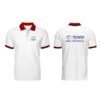 Áo thun polo TC trắng cổ đỏ đô viền đen