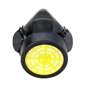 Mặt nạ phòng độc Blue Eagle NP305 nửa mặt màu đen, một phin lọc tròn lớn mặt lưới vàng lắp chính giữa phía trước